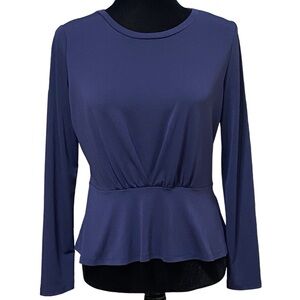 Banana Republic Navy Long Sleeve Peplum Top